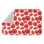 Red Poppy Pattern Print Indoor Door Mat