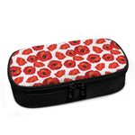 Red Poppy Pattern Print Insulin Cooler Travel Case