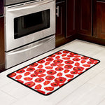 Red Poppy Pattern Print Kitchen Mat