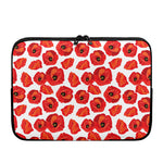 Red Poppy Pattern Print Laptop Sleeve