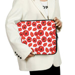 Red Poppy Pattern Print Laptop Sleeve
