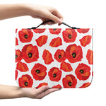 Red Poppy Pattern Print Leather Bible Cover