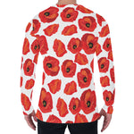 Red Poppy Pattern Print Men's Long Sleeve T-Shirt