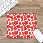 Red Poppy Pattern Print Mouse Pad