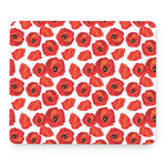 Red Poppy Pattern Print Mouse Pad