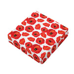 Red Poppy Pattern Print Outdoor Seat Cushion Cover