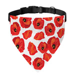 Red Poppy Pattern Print Over The Collar Dog Bandana