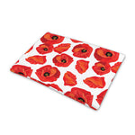 Red Poppy Pattern Print Pet Cooling Mat Cover