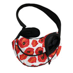 Red Poppy Pattern Print Pet Sling Carrier