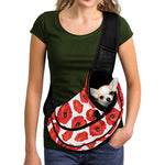 Red Poppy Pattern Print Pet Sling Carrier