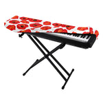 Red Poppy Pattern Print Piano Keyboard Cover