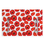 Red Poppy Pattern Print Placemat