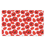 Red Poppy Pattern Print Polyester Doormat
