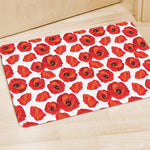 Red Poppy Pattern Print Polyester Doormat