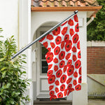 Red Poppy Pattern Print Polyester Flag