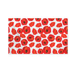 Red Poppy Pattern Print Polyester Flag