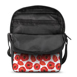 Red Poppy Pattern Print Rectangular Crossbody Bag