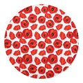 Red Poppy Pattern Print Round Blanket