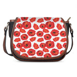 Red Poppy Pattern Print Saddle Bag