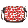 Red Poppy Pattern Print Saddle Bag