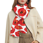 Red Poppy Pattern Print Scarf