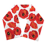 Red Poppy Pattern Print Scarf