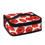 Red Poppy Pattern Print Small Lunch Bag