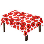 Red Poppy Pattern Print Tablecloth