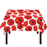 Red Poppy Pattern Print Tablecloth