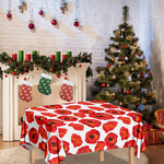Red Poppy Pattern Print Tablecloth