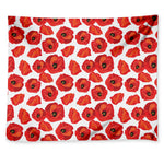 Red Poppy Pattern Print Tapestry