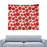 Red Poppy Pattern Print Tapestry