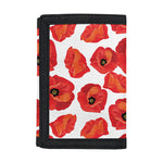 Red Poppy Pattern Print Trifold Wallet