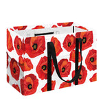 Red Poppy Pattern Print Utility Tote Bag