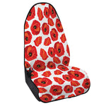 Red Poppy Pattern Print Waterproof Car Seat Cover