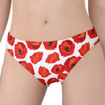 Red Poppy Pattern Print Women's Panties