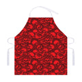 Red Punk Skull Pattern Print Adjustable Apron