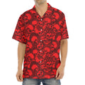 Red Punk Skull Pattern Print Aloha Shirt