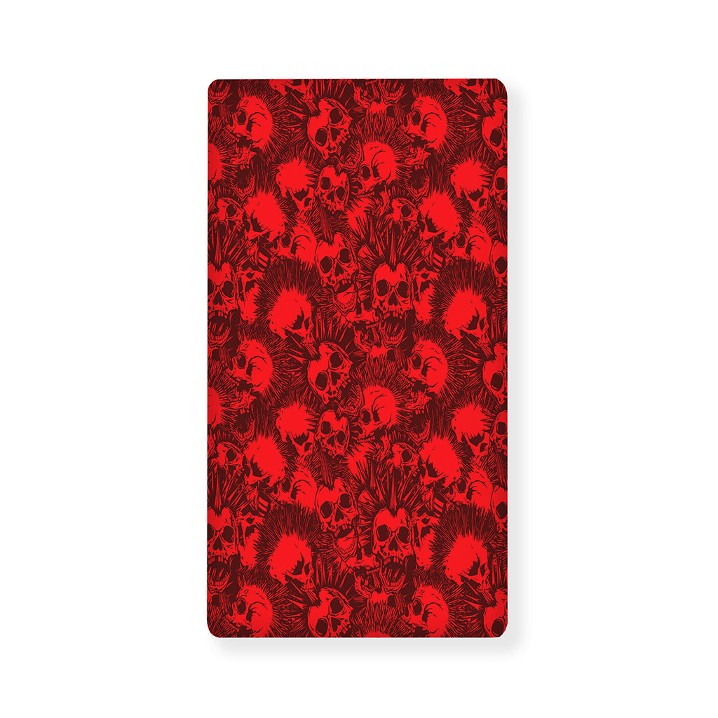Red Punk Skull Pattern Print Baby Crib Sheet