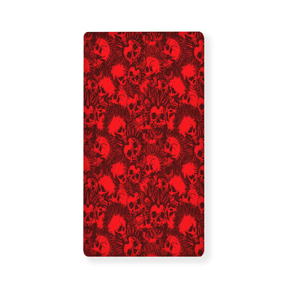 Red Punk Skull Pattern Print Baby Crib Sheet