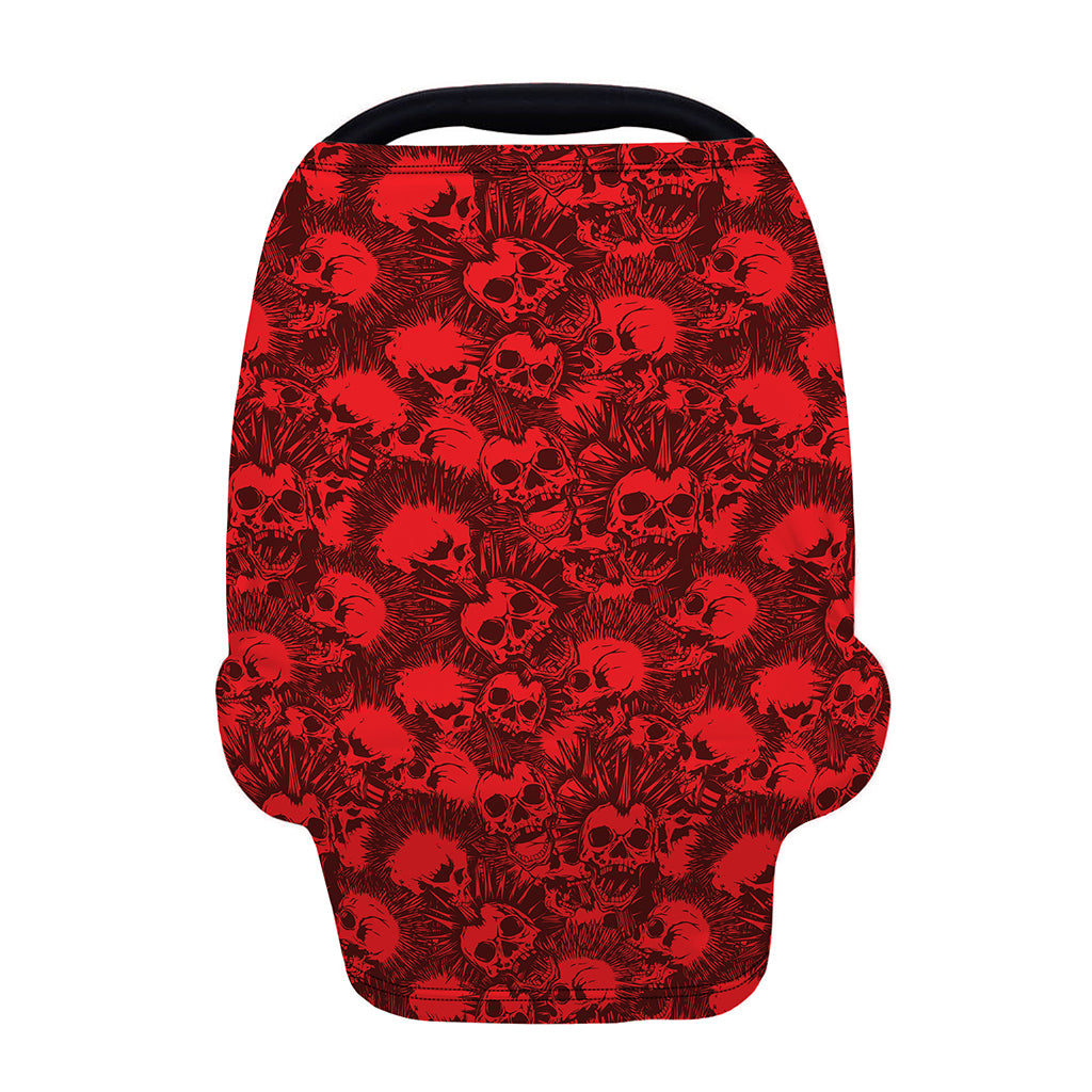Red Punk Skull Pattern Print Baby Seat Cover