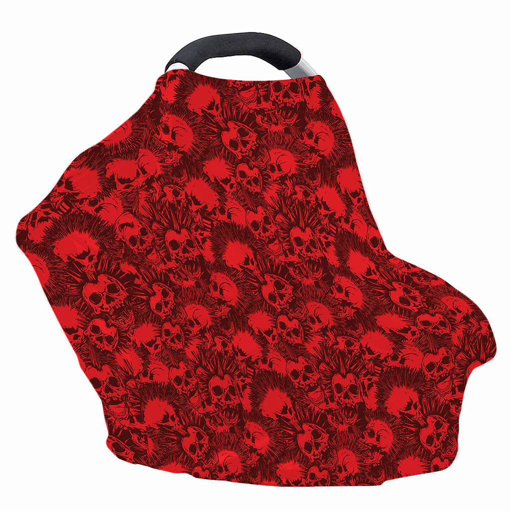 Red Punk Skull Pattern Print Baby Seat Cover