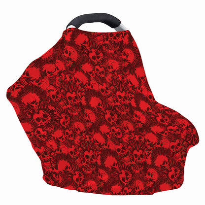 Red Punk Skull Pattern Print Baby Seat Cover