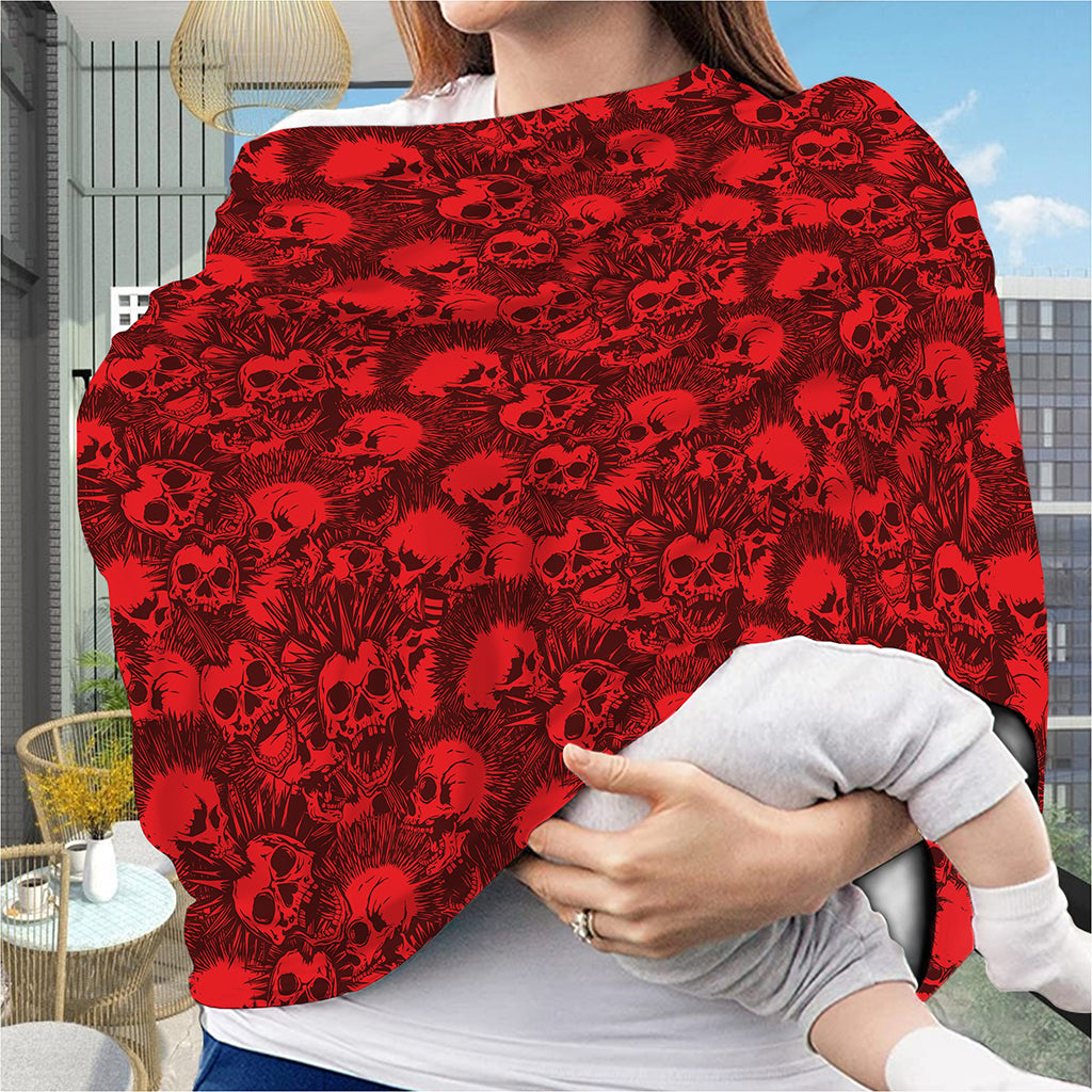 Red Punk Skull Pattern Print Baby Seat Cover