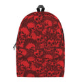 Red Punk Skull Pattern Print School Backpack