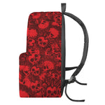 Red Punk Skull Pattern Print Backpack