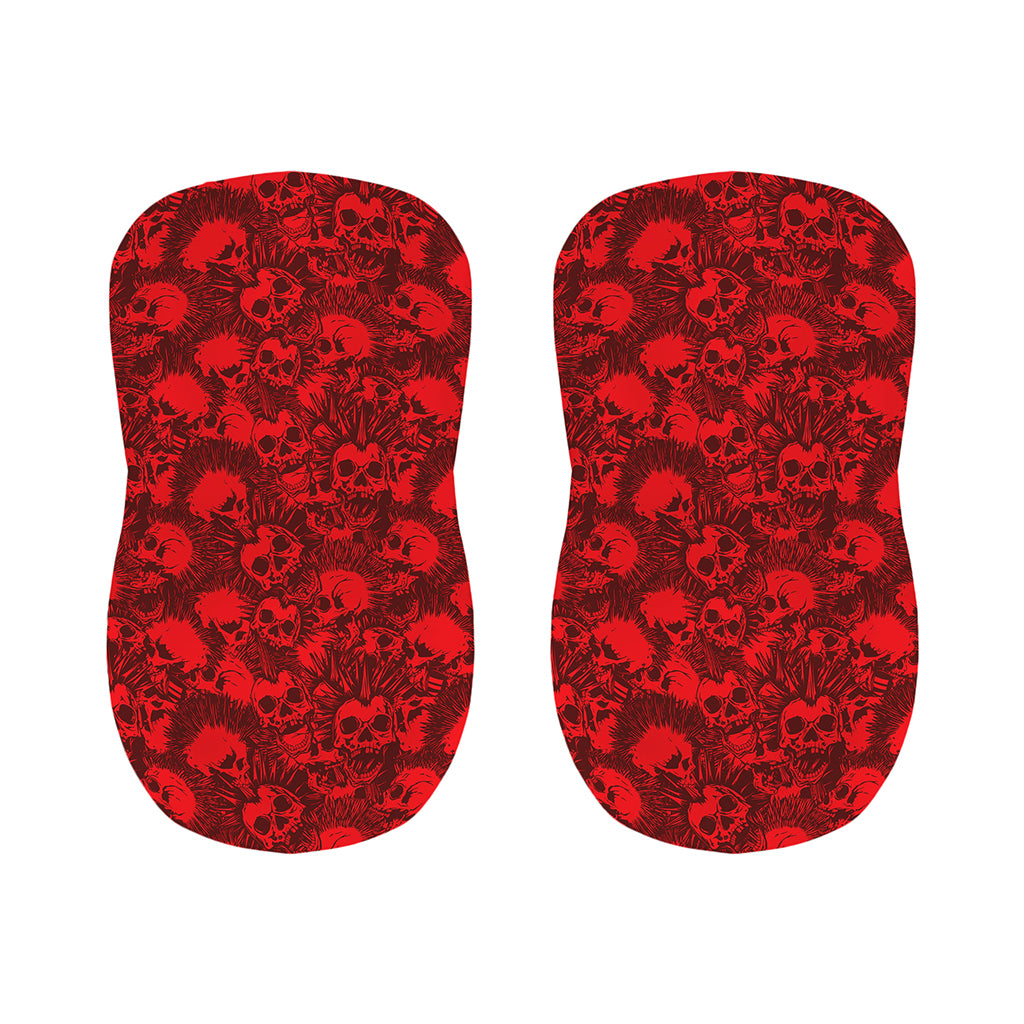 Red Punk Skull Pattern Print Bar Stool Covers