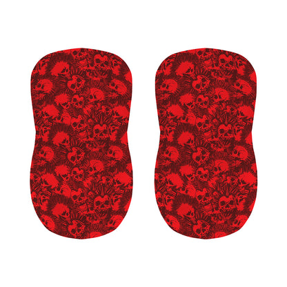 Red Punk Skull Pattern Print Bar Stool Covers