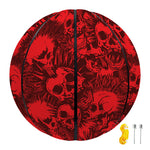 Red Punk Skull Pattern Print Basketball