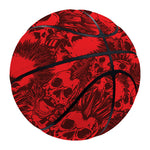 Red Punk Skull Pattern Print Basketball